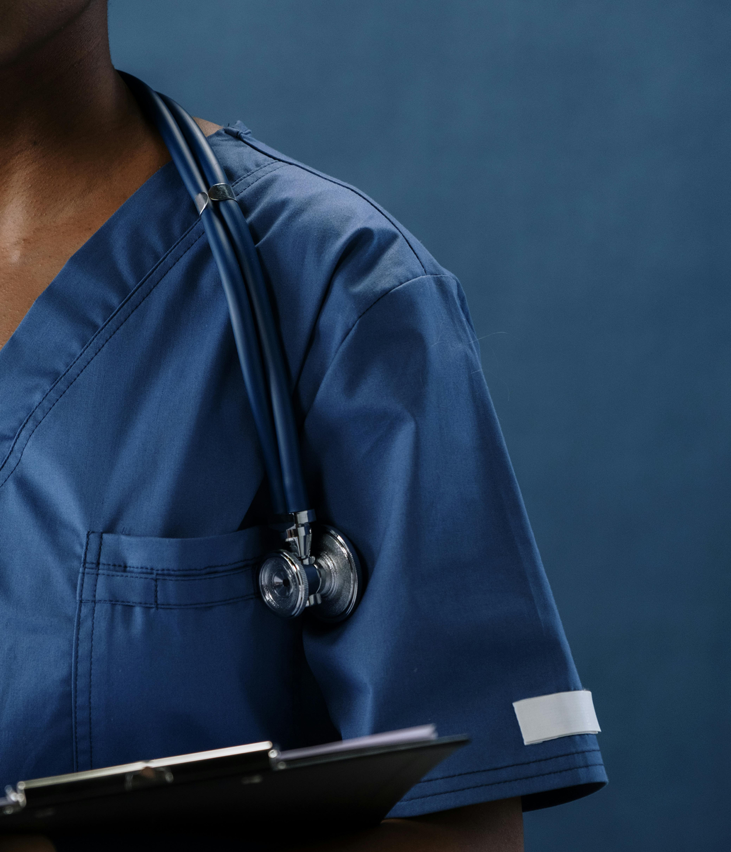 Nurse holding clipboard